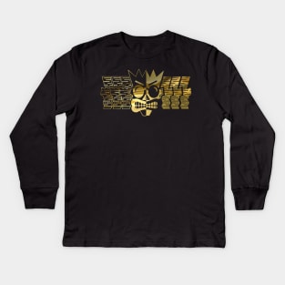 Rave logo collector in gold from the 90s rave parties Kids Long Sleeve T-Shirt